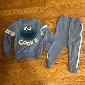 Cookie Monster Blue Kids Sweatshirt and Pants Set